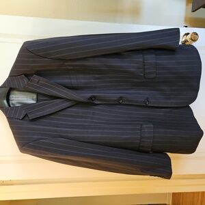 42R Gray Caravelli Pinstripe 3-button 3-piece Men's Suit